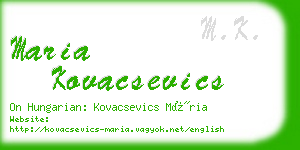 maria kovacsevics business card